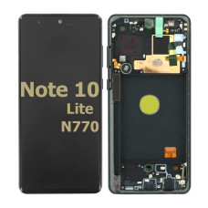 Дисплей Samsung N770 Galaxy Note 10 Lite, з тачскріном, в рамці, Service Pack Original, Black