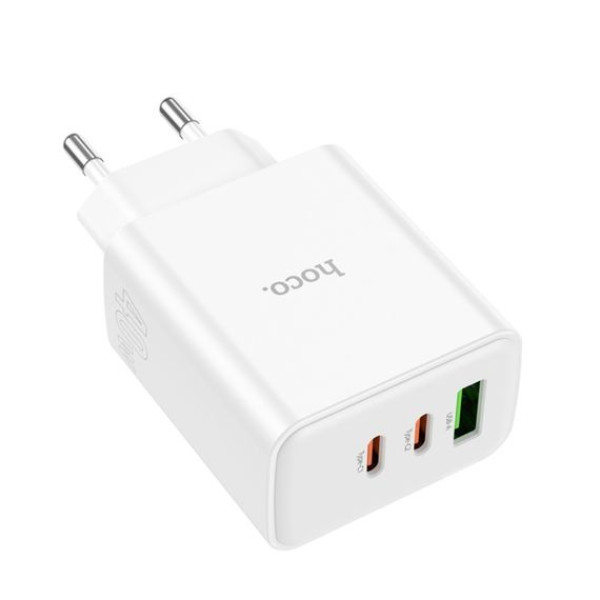 Мережевий зарядний пристрій HOCO C126A USB/ 2 Type-C PD 40W білий