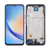 Дисплей Samsung A346 Galaxy A34, з тачскріном, в рамці, Graphite, OLED