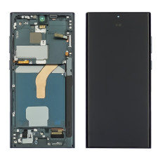 Дисплей Samsung S908 Galaxy S22 Ultra 5G, з тачскріном, в рамці, Black, OLED
