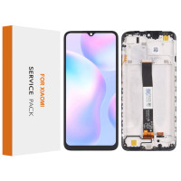 Дисплей Xiaomi Redmi 9A, Redmi 9C, Redmi 10A, з тачскріном, в рамці, Black, Service Pack
