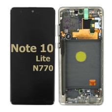 Дисплей Samsung N770 Galaxy Note 10 Lite, з тачскріном, в рамці, Service Pack Original, Silver
