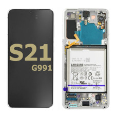 Дисплей Samsung G990 Galaxy S21 FE, з тачскріном, в рамці, Service Pack Original, White