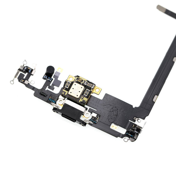 Шлейф iPhone 11 Pro Max, з роз’ємом зарядки та мікрофоном, Black, Original