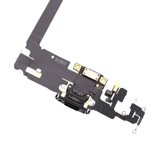 Шлейф iPhone 11 Pro Max, з роз’ємом зарядки та мікрофоном, Black, Original