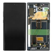 Дисплей Samsung N975 Galaxy Note 10 Plus, з тачскріном, в рамці, Service Pack Original, Black