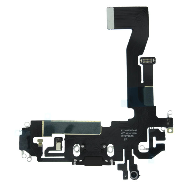 Шлейф iPhone 12, iPhone 12 Pro, з роз’ємом зарядки, Black