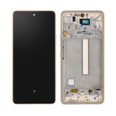 Дисплей Samsung A536 Galaxy A53 5G, з тачскріном, в рамці, OLED, Gold