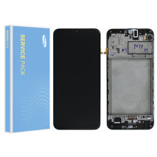 Дисплей Samsung M215 Galaxy M21, M307 Galaxy M30s, з тачскріном, в рамці, Service Pack Original, Black