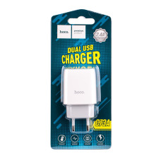 Мережевий зарядний пристрій HOCO C73A 2.4A, 2USB, White