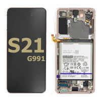 Дисплей Samsung G990 Galaxy S21 FE, з тачскріном, в рамці, Service Pack Original, Violet