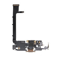 Шлейф iPhone 11 Pro Max, з роз’ємом зарядки та мікрофоном, Gold, Original