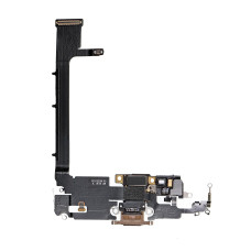 Шлейф iPhone 11 Pro Max, з роз’ємом зарядки та мікрофоном, Gold, Original