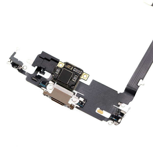 Шлейф iPhone 11 Pro Max, з роз’ємом зарядки та мікрофоном, Gold, Original
