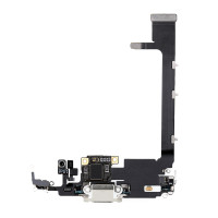 Шлейф iPhone 11 Pro Max, з роз’ємом зарядки та мікрофоном, White, Original