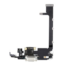 Шлейф iPhone 11 Pro Max, з роз’ємом зарядки та мікрофоном, White, Original