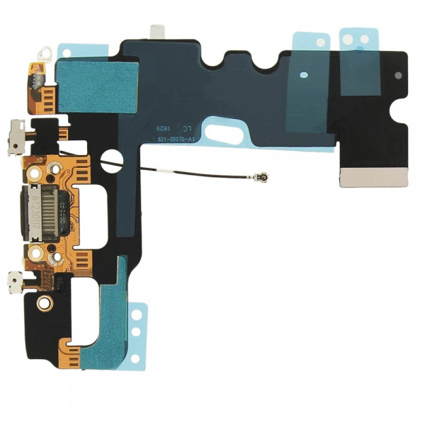 Шлейф iPhone 7, конектор зарядки, Black, OEM