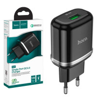 Мережевий зарядний пристрій HOCO N3 Quick Charge 3.0A, 18W, 1USB, Black