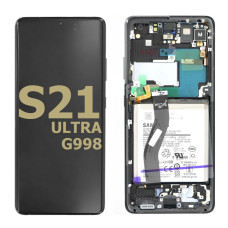 Дисплей Samsung G998 Galaxy S21 Ultra, з тачскріном, в рамці, Service Pack Original, Black