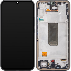 Дисплей Samsung A346 Galaxy A34, з тачскріном, в рамці, Graphite, Service