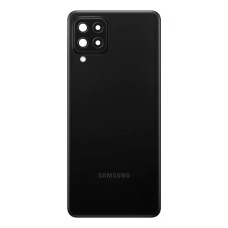 Задня кришка Samsung A225 Galaxy A22, Black, зі склом камери