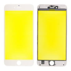 Скло дисплея iPhone 6S Plus, з рамкою та плівкою OCA, Original, White