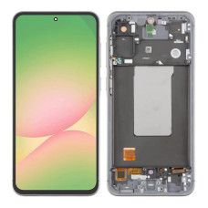 Дисплей Samsung A566 Galaxy A56 5G, з тачскріном, в рамці, Graphite, OLED