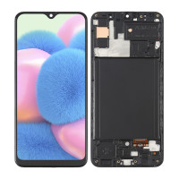 Дисплей Samsung A307 Galaxy A30s, з тачскріном, в рамці, OLED