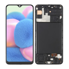 Дисплей Samsung A307 Galaxy A30s, з тачскріном, в рамці, OLED