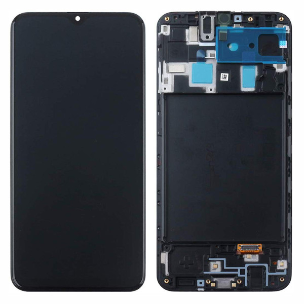 Дисплей Samsung A205 Galaxy A20, з тачскріном, в рамці, Service Pack Original