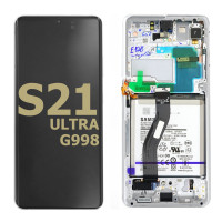 Дисплей Samsung G998 Galaxy S21 Ultra, з тачскріном, в рамці, Service Pack Original, Silver