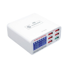 Зарядний пристрій Sunshine SS-304Q, 6 USB портов, Fast Charger, 5A, 30W, индикатор тока заряда