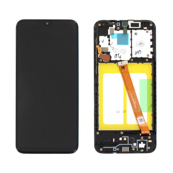 Дисплей Samsung A202 Galaxy A20e, з тачскріном, в рамці, Service Pack Original