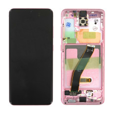 Дисплей Samsung G980 Galaxy S20, з тачскріном, в рамці, Service Pack Original, Pink