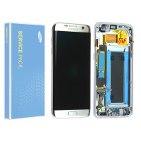 Дисплей Samsung G935 Galaxy S7 Edge (GH97-18533B) в рамці, , Service Pack Original, Silver