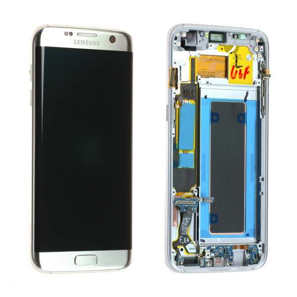 Дисплей Samsung G935 Galaxy S7 Edge (GH97-18533B) в рамці, , Service Pack Original, Silver