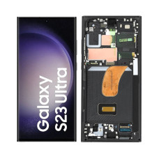 Дисплей Samsung S918 Galaxy S23 Ultra, з тачскріном, в рамці, Black, Service
