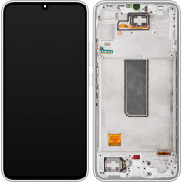 Дисплей Samsung A346 Galaxy A34, з тачскріном, в рамці, Silver, Service