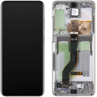 Дисплей Samsung G985 Galaxy S20 Plus, з тачскріном, в рамці, Silver, Service Pack Original