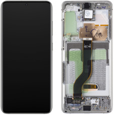 Дисплей Samsung G985 Galaxy S20 Plus, з тачскріном, в рамці, Silver, Service Pack Original