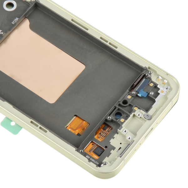 Дисплей Samsung A556 Galaxy A55, з тачскріном, в рамці, Lemon, Original