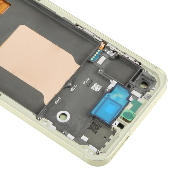 Дисплей Samsung A556 Galaxy A55, з тачскріном, в рамці, Lemon, Original