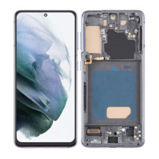 Дисплей Samsung G991 Galaxy S21 5G, з тачскріном, в рамці, OLED, Gray