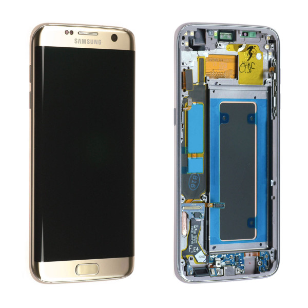 Дисплей Samsung G935 Galaxy S7 Edge (GH97-18533C) в рамці, Service Pack Original, Gold