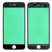 Скло дисплея iPhone 7, з рамкою та плівкою OCA, Original, Black