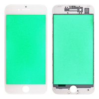 Скло дисплея iPhone 7, з рамкою та плівкою OCA, Original, White
