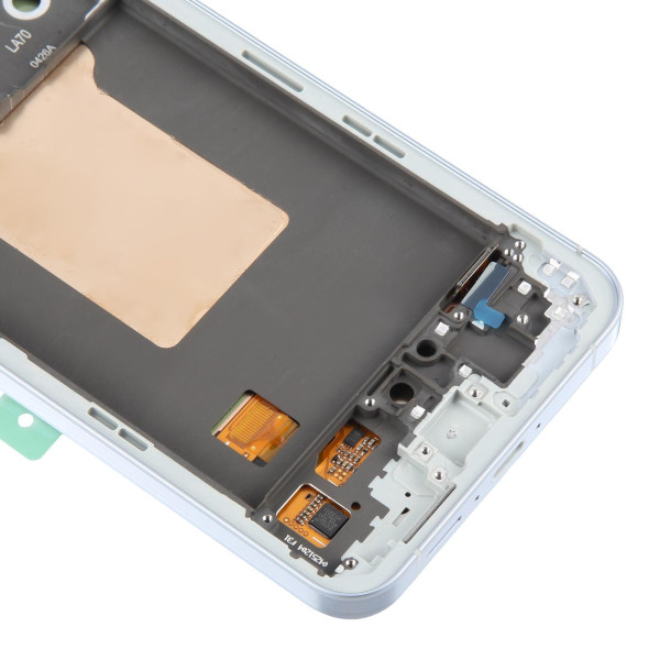 Дисплей Samsung A556 Galaxy A55, з тачскріном, в рамці, Ice Blue, Original