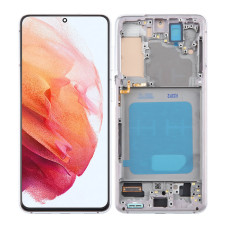 Дисплей Samsung G991 Galaxy S21 5G, з тачскріном, в рамці, OLED, White