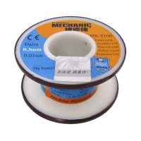 Припій Mechanic HX-T100, Sn 63%, Pb 37%, флюс 1,3% 0,3 mm.