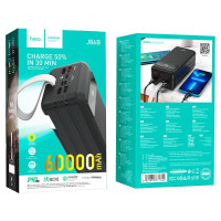 Зовнішній акумулятор (Power Bank) Hoco J86B, 22.5W, 60000 mAh, Black